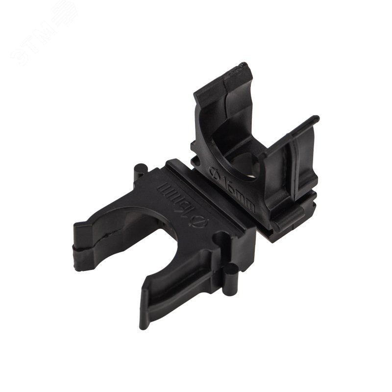 Изображение товара Крепеж-клипса для трубы 16 мм черная REXANT надежное крепление в упаковке 10 шт