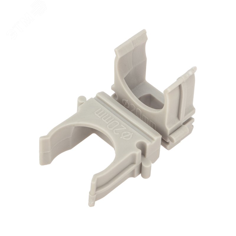 Изображение товара Держатель с защелкой 20мм для труб серый 100 шт упаковка