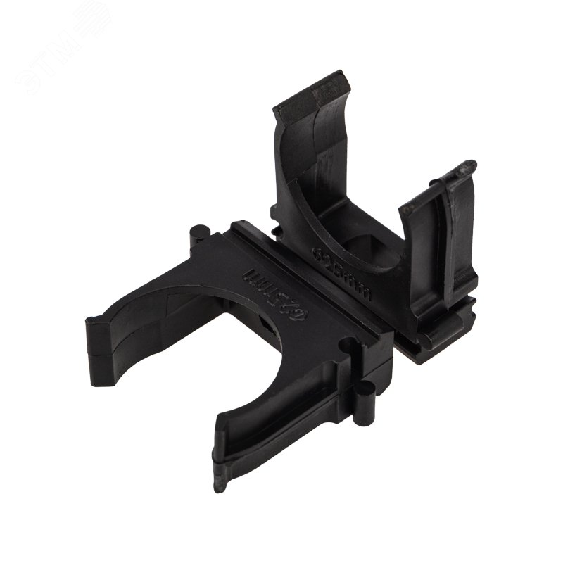 Изображение товара Крепеж-клипса для трубы 25 мм черная REXANT 10 шт. удерживает гофру и кабель