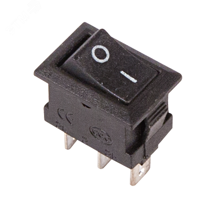 Изображение товара Выключатель клавишный 250V 3А (3с) ON-ON черный Micro (шт)