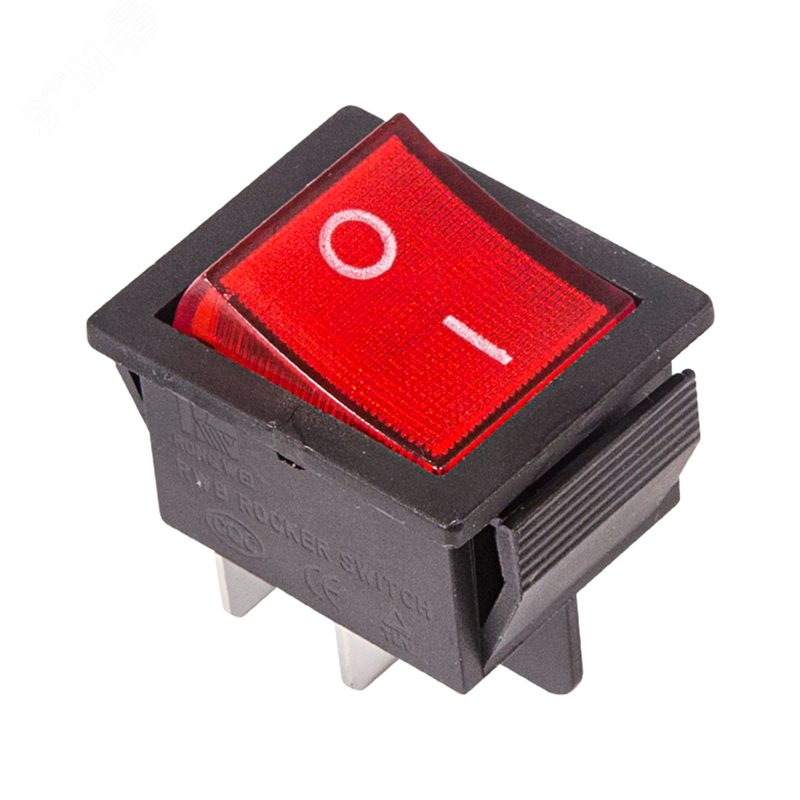 Выключатель клавишный 250V 16А (4с) ON-OFF красный с подсветкой (RWB-502, SC-767, IRS-201-1) 36-2330-1 REXANT