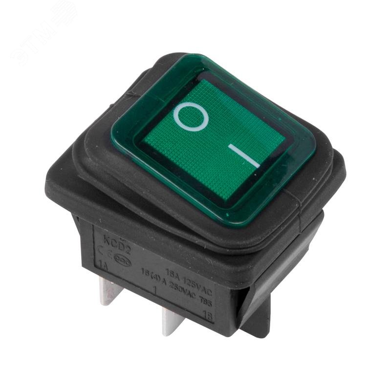 Изображение товара Выключатель клавишный 250V 15A влагозащита IP51 с подсветкой REXANT