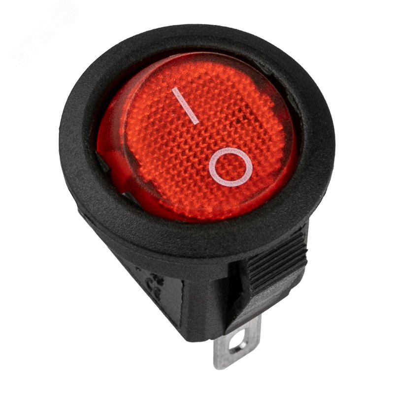 Изображение товара Выключатель клавишный круглый 250V 3А с подсветкой Micro RWB-106 SC-214