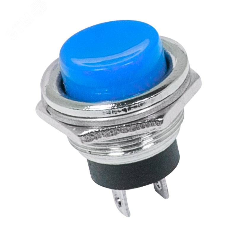 Выключатель-кнопка металл 250V 2А (2с) (ON)-OFF 16.2 синяя 36-3352 REXANT