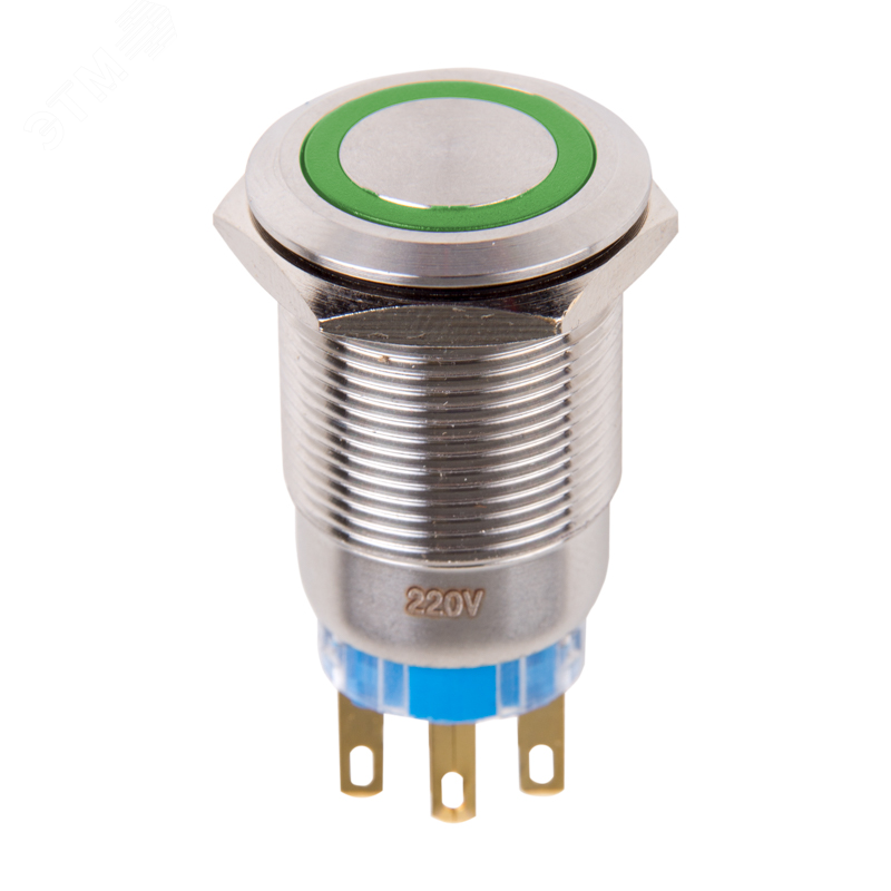 Изображение товара Антивандальная кнопка 12 В с фиксацией IP67 для промышленных оконечных устройств