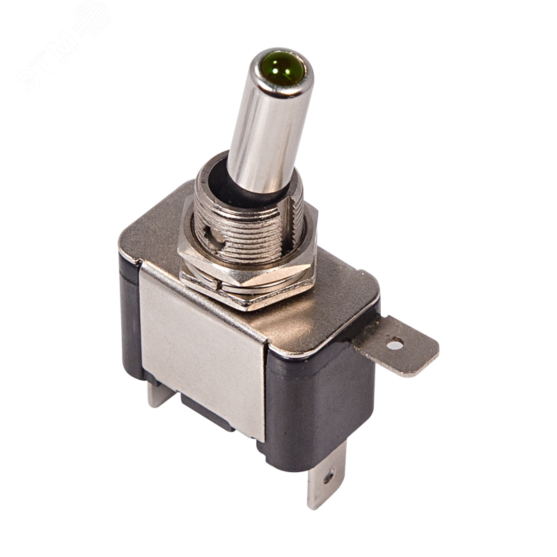 Изображение товара Тумблер 12V 25А однополюсный с зеленой LED подсветкой
