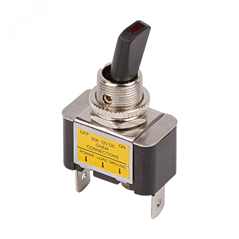 Изображение товара Тумблер 12V 30A ON-OFF однополюсный с зеленой LED подсветкой