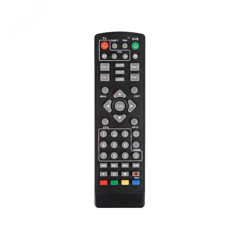 Изображение товара Пульт универсальный для DVB-T2 с функцией управления телевизором (RX-DVB-014), (шт)