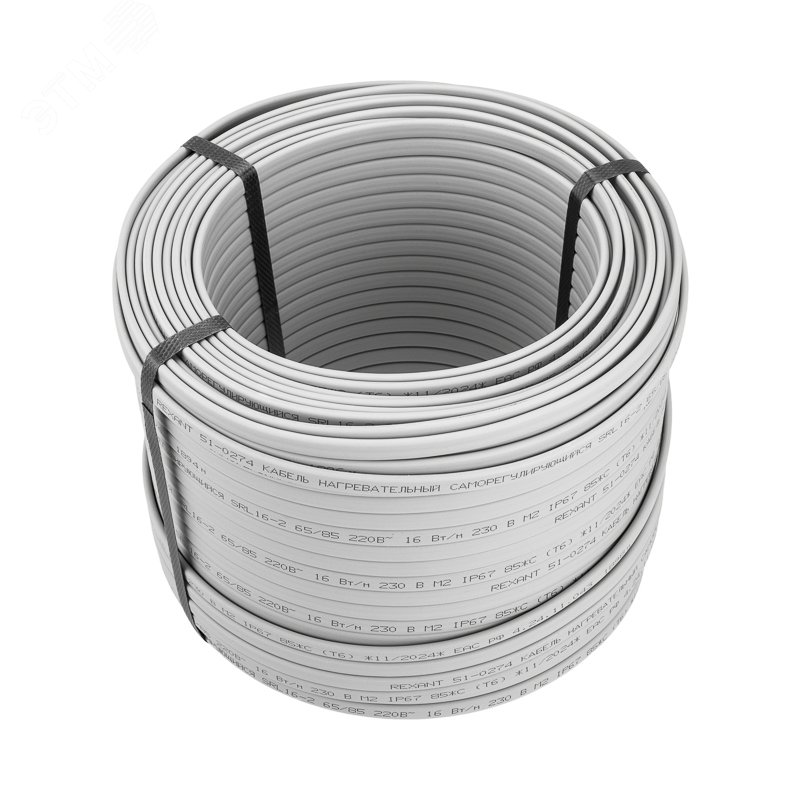 Изображение товара Греющий кабель саморегулирующийся REXANT SRL16-2 16Вт/м 100м для защиты труб