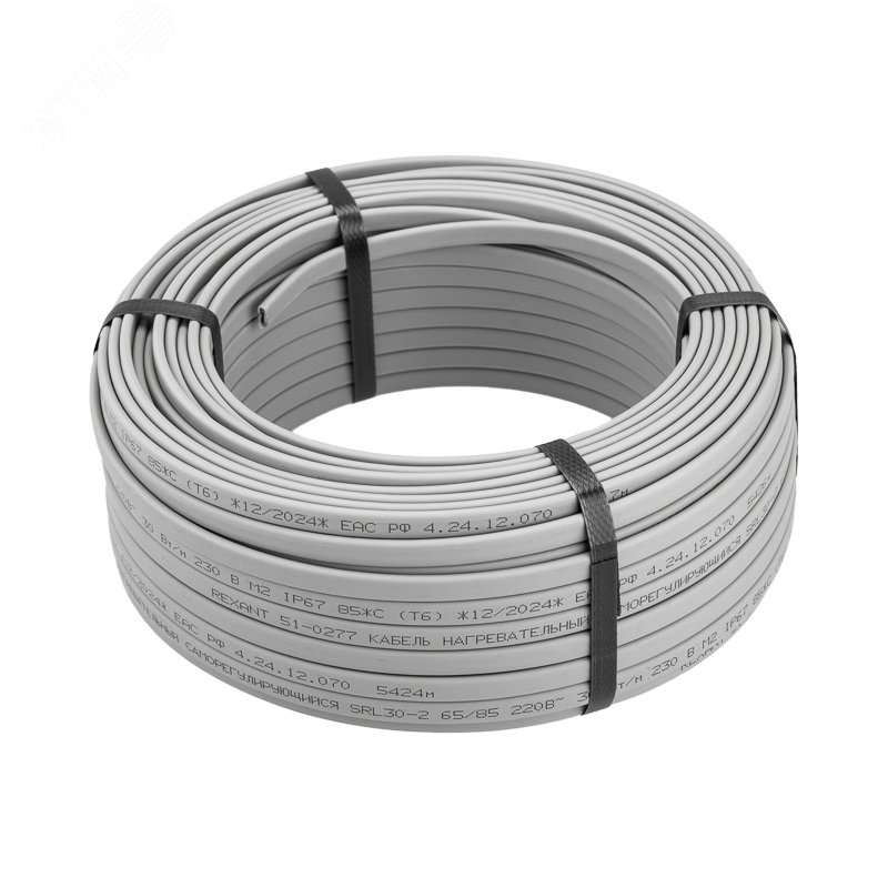 Изображение товара Саморегулирующийся греющий кабель SRL30-2 30Вт/м, 50м, IP67 Россия
