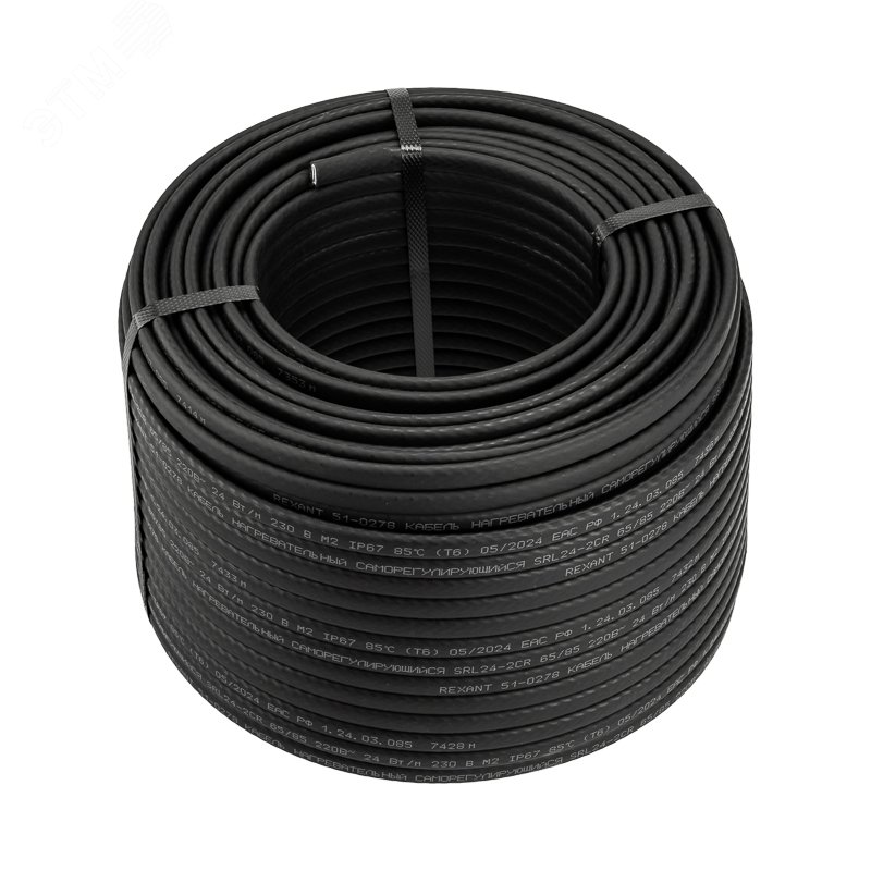 Изображение товара Кабель нагревательный саморегулирующийся REXANT SRL24-2CR 24Вт/м 100м IP67