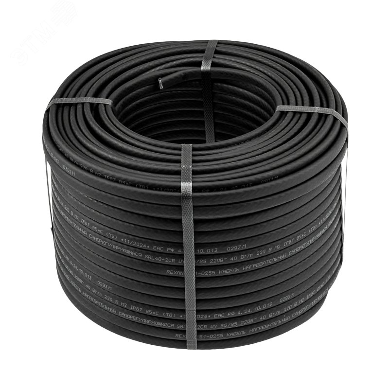 Изображение товара Кабель нагревательный саморегулирующийся SRL40-2CR (UV) 40Вт/м, 1мм2/45м, 100м (м)