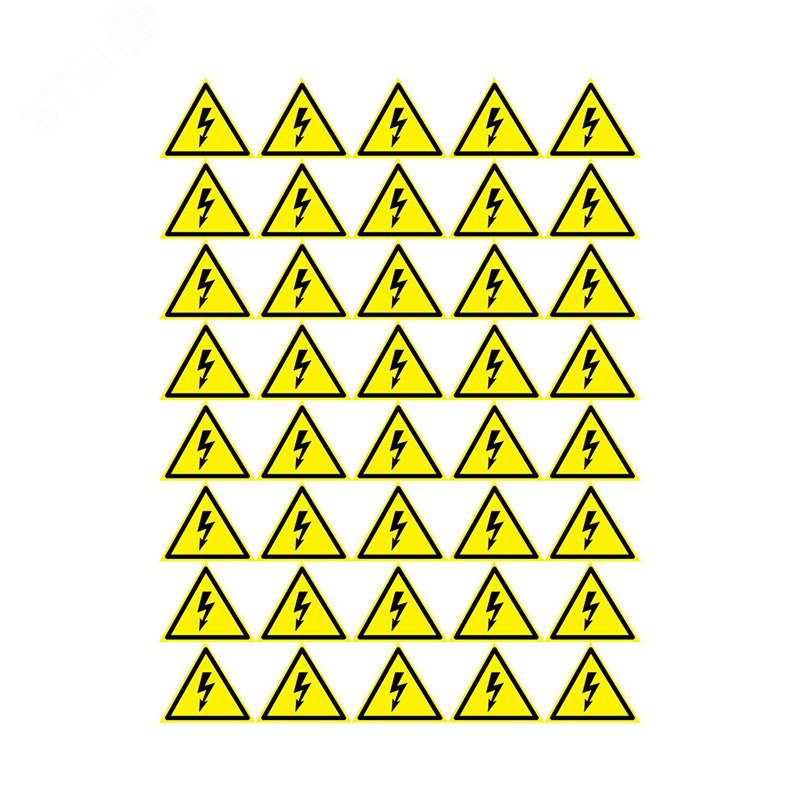 Изображение товара Наклейка знак ''Опасность поражения электротоком'' 50х50х50 мм 50шт., REXANT (шт)