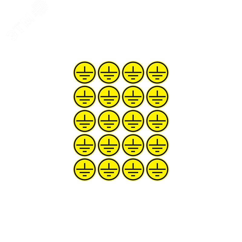 Изображение товара Наклейки знаки электробезопасности ''Заземление '' d - 20 мм (20шт на листе), REXANT (шт)