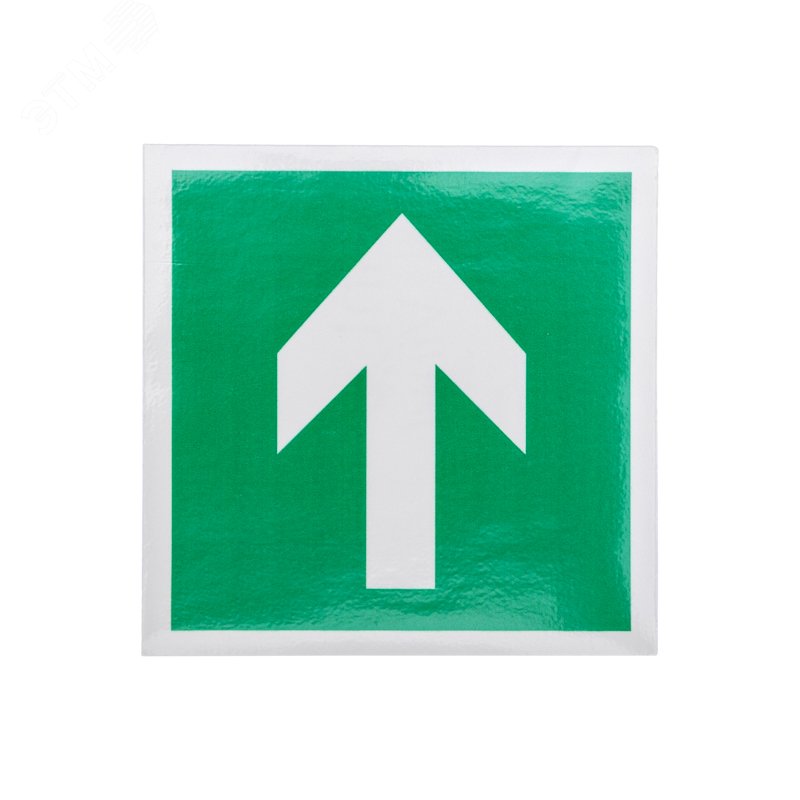Изображение товара Наклейка эвакуационный знак Направляющая стрелка100х100 мм, (шт)