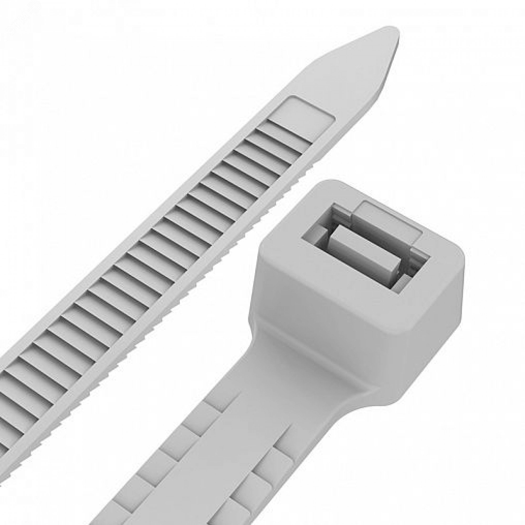 Изображение товара Нейлоновая кабельная стяжка с тройным замком 300x7,6 мм REXANT белая упаковка 100 шт