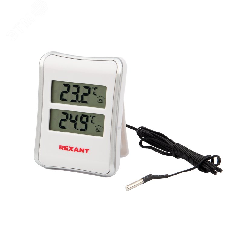 Изображение товара Комнатно-уличная метеостанция REXANT S521C для измерения температуры внутри и снаружи