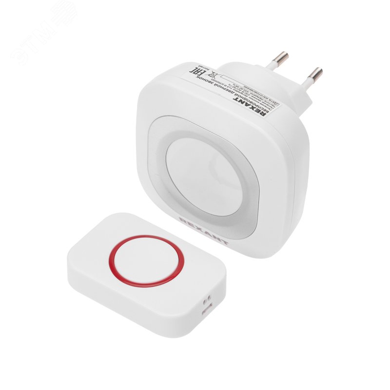 Изображение товара Беспроводной дверной звонок с цифровым кодированием 36 мелодий IP44 белый/серый