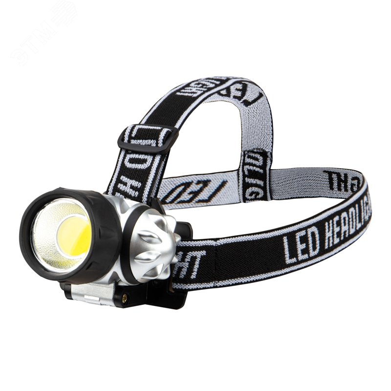 Изображение товара Фонарь налобный, 3 режима, поворотный, СОВ (шт)