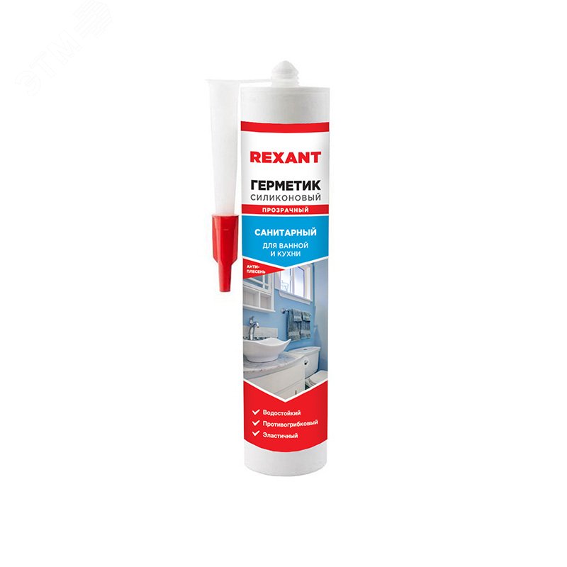Изображение товара Герметик силиконовый санитарный REXANT 280 мл прозрачный