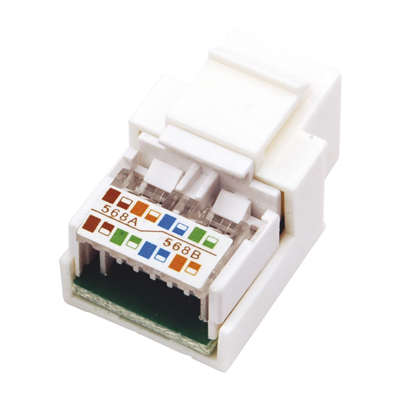 Модуль Keystone Jack RJ-45(8P8C) UTP неэкраниров. категория 5e 180 градус белый,