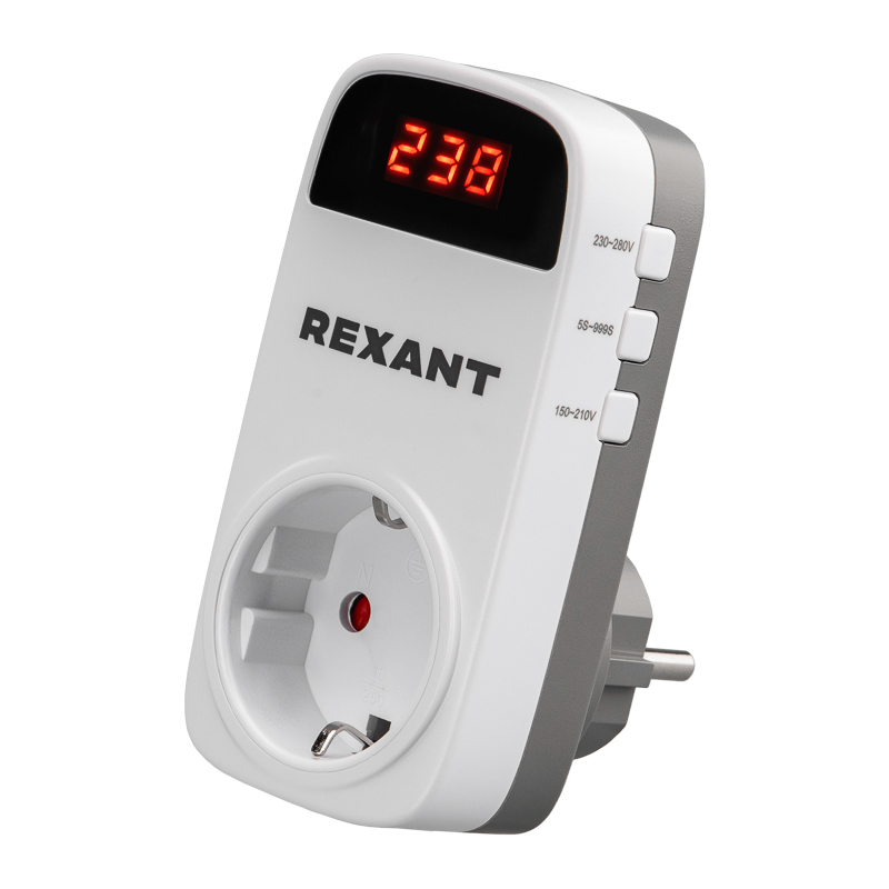 Реле напряжения вилка-розетка c дисплеем 16А REXANT
