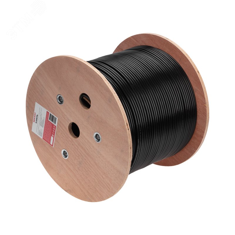 Витая пара U/UTP CAT 6 PE 4PR 23AWG OUTDOOR SOLID черный 305м — фото 3
