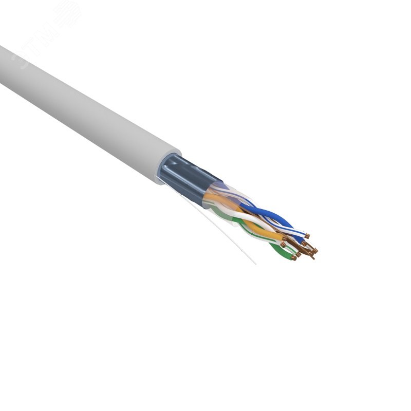 Изображение товара Витая пара F/UTP CAT 5e PVC 4х2х0.52 мм 24AWG INDOOR SOLID серый 305м PRO (м)