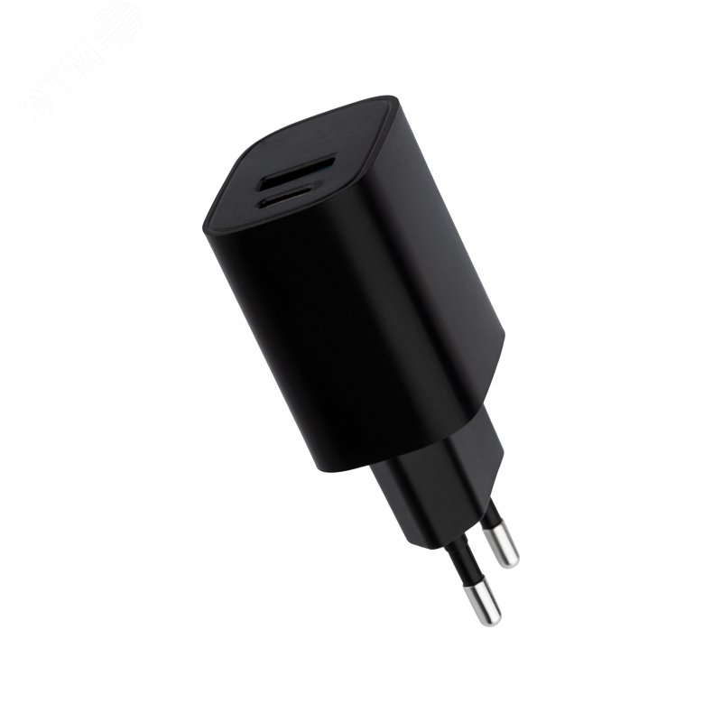 Устройство сетевое зарядное USB + Type-C, 5V, 2.4 A, черное, REXANT 16-0297 REXANT - превью 2