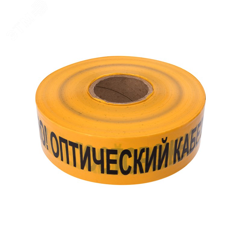 Лента сигнальная ''Осторожно оптический кабель'' 70 мм х 500 м, цвет желтыйхчерный, REXANT — фото 2