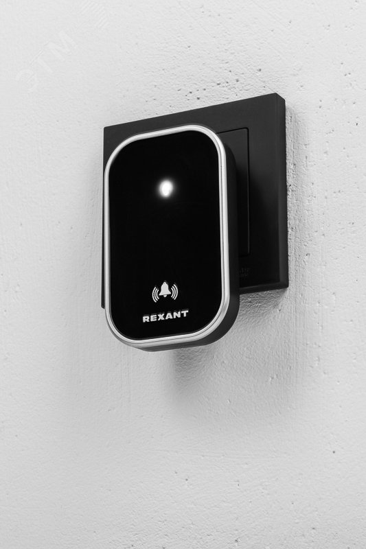 Беспроводной дверной звонок с цифровым кодированием 38 мелодий 200м IP44 черный — фото 2