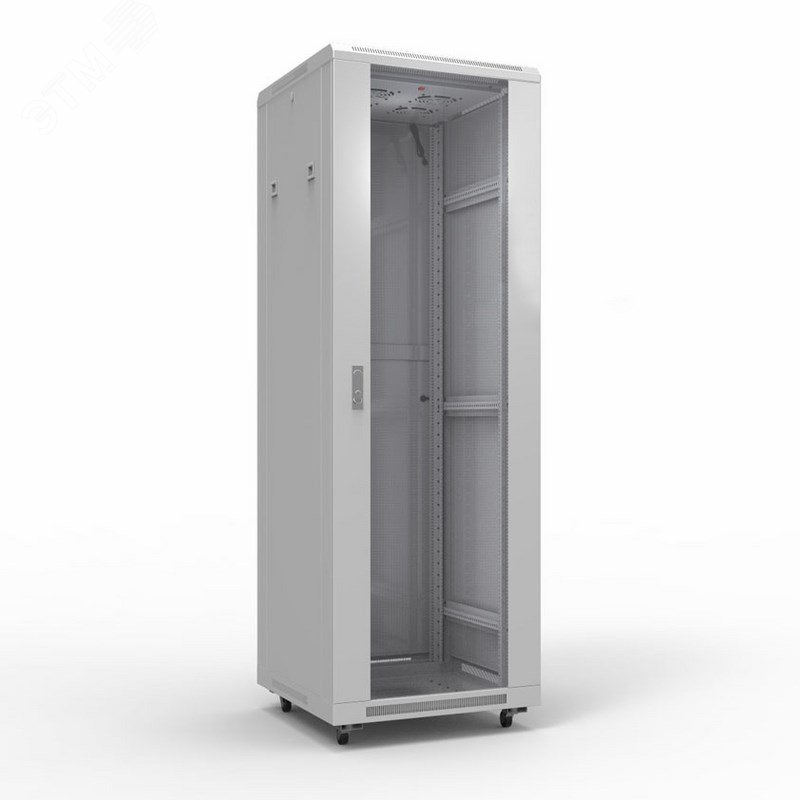 Шкаф напольный телекоммуникационный разборный 22U 600х1000мм дверь стекло серый (RAL 7035) — фото 3