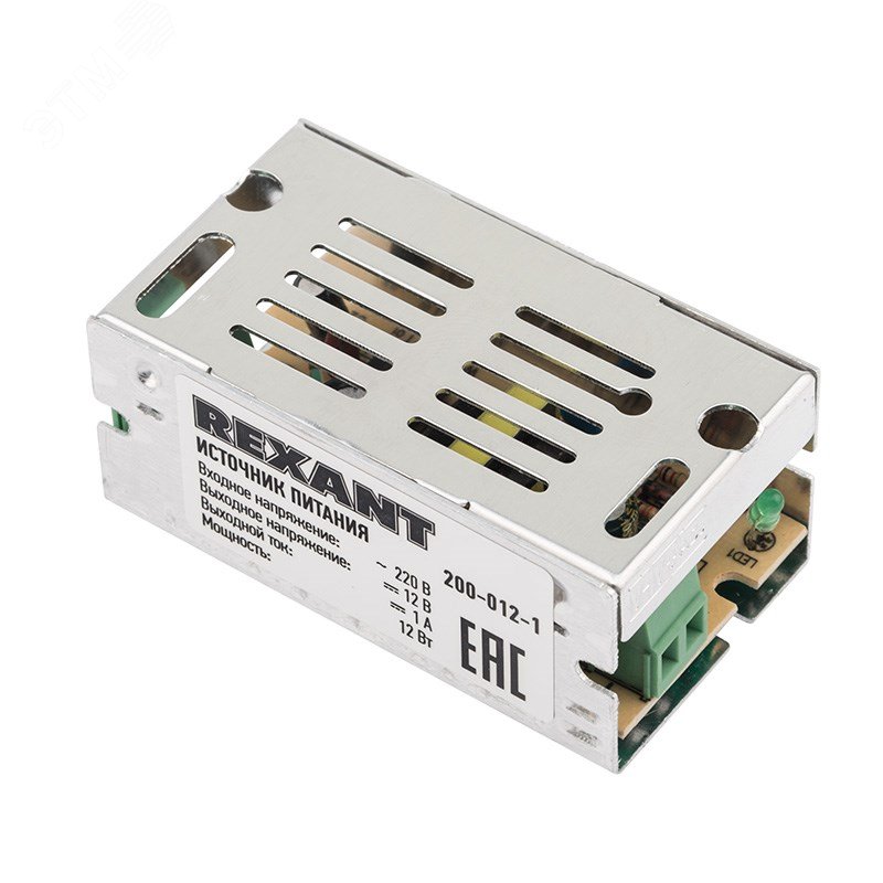 Источник питания 220 V AC/12 V DC 1 A 12 W с разъемами под винт, без влагозащиты (IP23) — фото 2