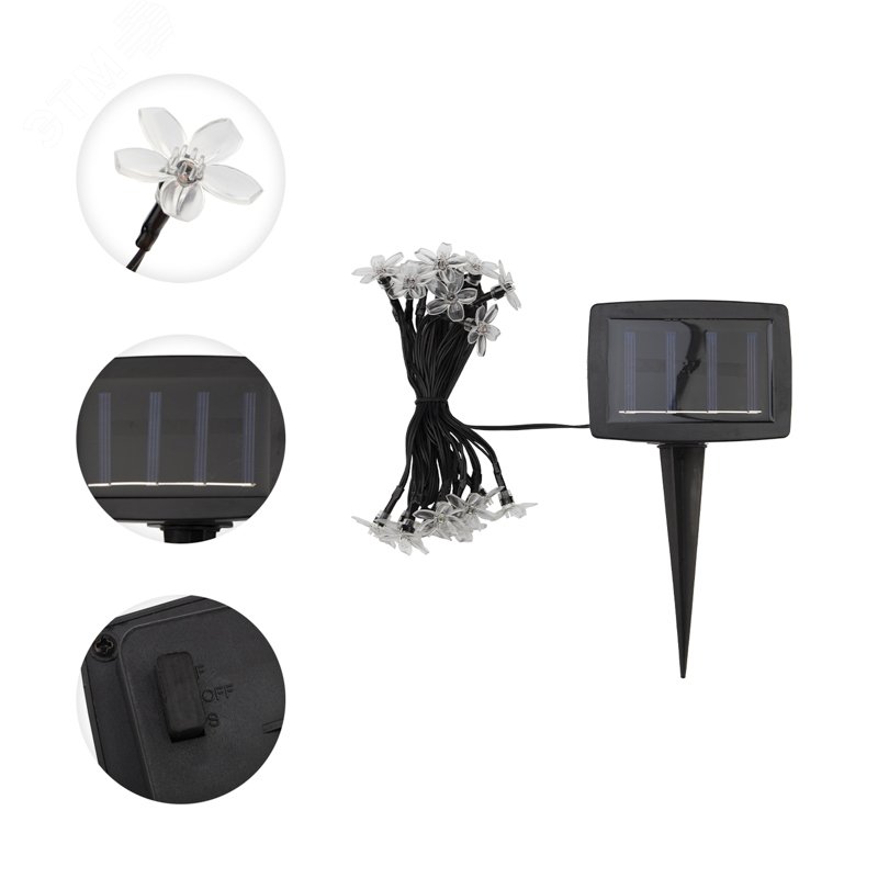 Изображение товара Гирлянда LAMPER садовая Ночной букет 4 м, мультиколор, с аккумулятором и солнечной панелью (шт)