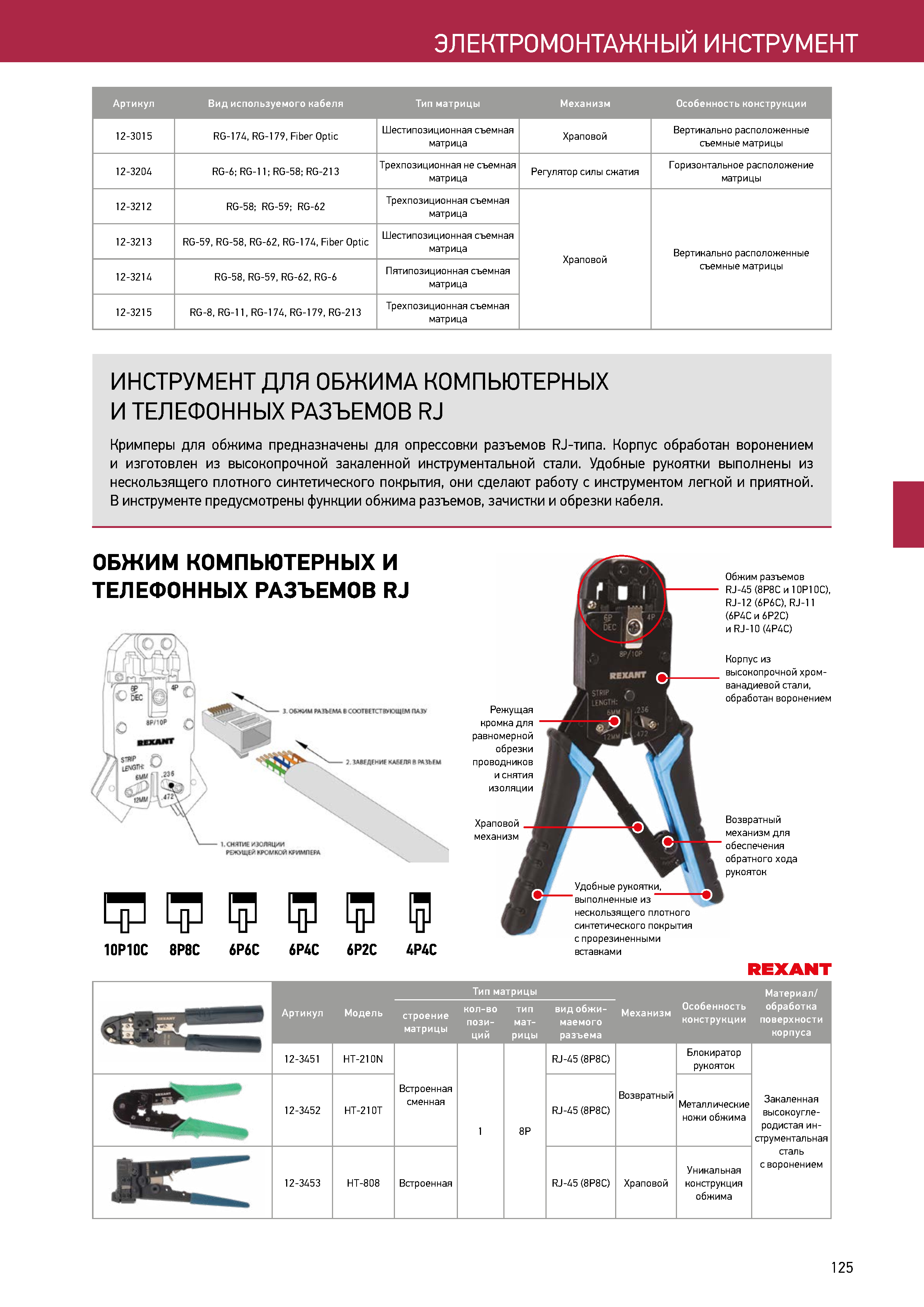 Купить  для обжима компьютерный 8P8C (ht-210N) (etm12-3451 .