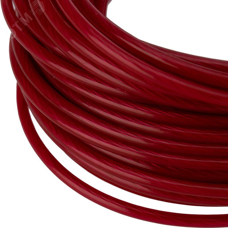 Трос стальной в ПВХ оплетке d=2.5 мм. красный (20 м) 09-5125-1 REXANT - превью 2