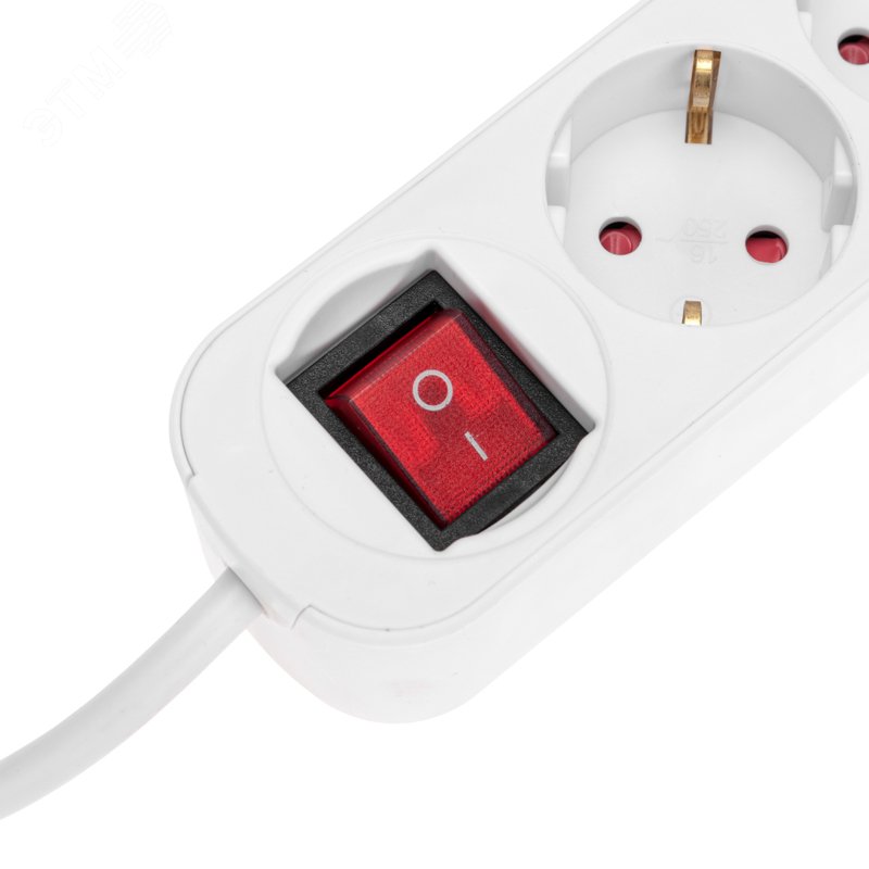 Удлинитель СТАНДАРТ 5 гнезд, 5 м, 3х1,0 мм2, с/з, с выключателем, 2 USB, белый — фото 4