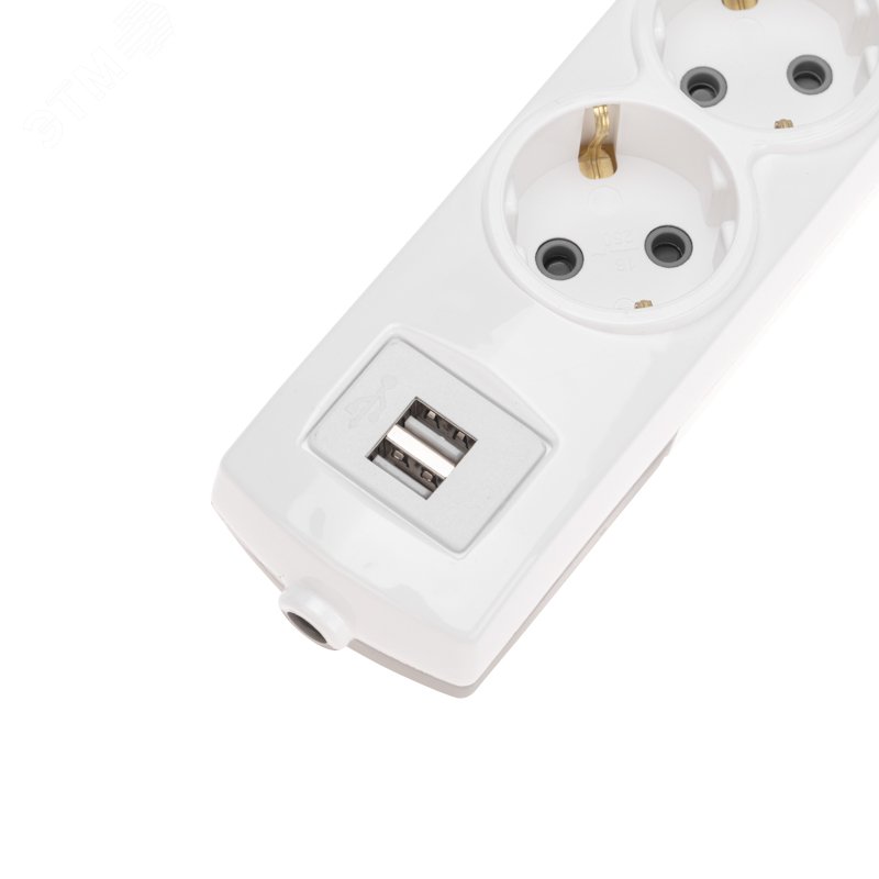 Колодка PREMIUM 3 гнезда, с/з, 2 USB, белый — фото 2