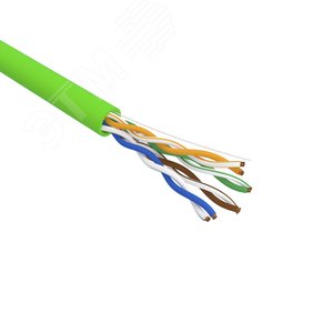 Изображение товара Витая пара U/UTP CAT 5e нг(А)-LSLTx 4PR 24AWG INDOOR SOLID зеленый (м)