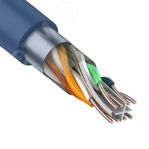 Изображение товара Витая пара F/UTP 4PR 23AWG CAT6 PVC INDOOR SOLID синий 305м (м)