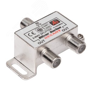 Изображение товара Делитель ТВ x 2 под F разъем 5-1000МГц Silver (3 F-разъема в комплекте) (шт)