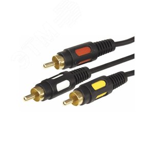 Изображение товара Шнур 3 RCA - 3 RCA, 1.5 м., черный GOLD (шт)
