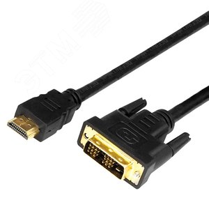 Кабель HDMI - DVI-D с фильтрами, длина 1,5 метра (GOLD) (PE пакет), 17-6303,