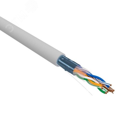 Изображение товара Витая пара F/UTP, CAT 5e, PVC нг(А)-LS, 4х2х0,52мм, 4PR, INDOOR, SOLID, серый, РФ (м)