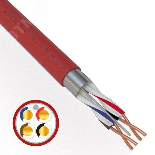 Изображение товара Кабель для пожарной сигнализации КПСВЭВнг(А)-LS 2x2x0,50 кв.мм , 200м, (м)