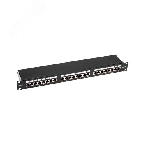 Изображение товара Патч-панель 19дюймов 1U 24 порта STP RJ-45 CAT 5e (шт)