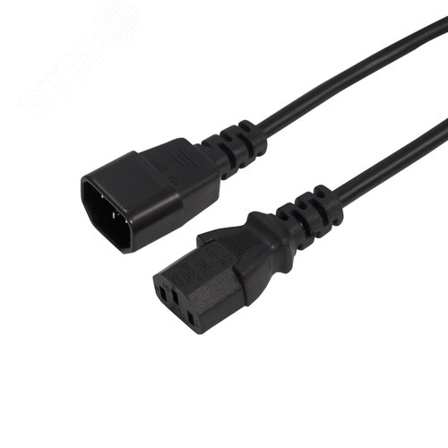 Изображение товара Кабель питания IEC 320 C13 - IEC 320 C14 3x0,75 мм2 длина 1,8м (шт)