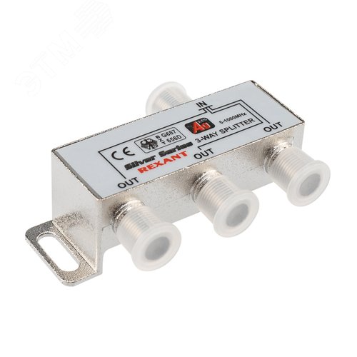 Изображение товара Делитель ТВ х 3 + 4шт. F BOX 5-1000 МГц Silver, (шт)