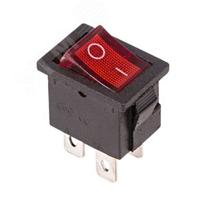 Выключатель клавишный 250V 6А (4с) ON-OFF красный с подсветкой Mini (RWB-207, SC-768) (в упак. 1шт.)