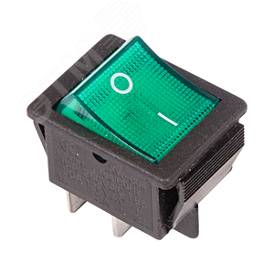 Выключатель клавишный 250V 16А (4с) ON-OFF зеленый с подсветкой (RWB-502, SC-767, IRS-201-1) (в упак. 1шт.)
